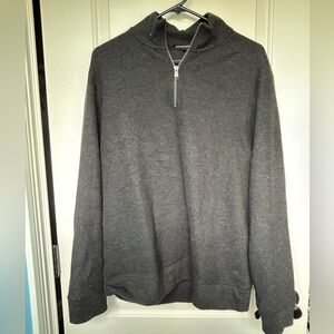 Banana Republic Charcoal Zip-Up Sweater
